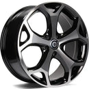 18x8" Carbonado LASVEGAS Alloy Wheels 5x108 ET50 Black Front Polished — Per Wheel