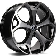 18x8" Carbonado LASVEGAS Alloy Wheels 5x108 ET50 Black Front Polished — Per Wheel