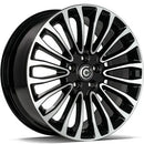 18x8" Carbonado Ohio Alloy Wheels 5x108 ET55 Black Front Polished — Per Wheel