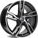 18x8" Carbonado Punch Alloy Wheels 5x108 ET45 Black Front Polished — Per Wheel