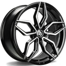 18x8" seventy9 SCF-D [Flow Formed] Alloy Wheels 5x112 ET35 Black Front Polished — Per Wheel
