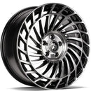 18x8" seventy9 SCF-K [Flow Formed] Alloy Wheels 5x112 ET45 Black Front Polished — Per Wheel
