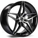 18x8" seventy9 SV-A Alloy Wheels 5x112 ET35 Black Front Polished — Per Wheel
