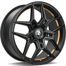 18x8" seventy9 SV-B Alloy Wheels 5x112 ET35 Black Matt Gold Inner Lip — Per Wheel