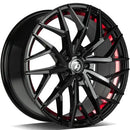 18x8" seventy9 SV-C Alloy Wheels 5x112 ET30 BGRIL- Black Glossy Red Inner Lip — Per Wheel