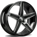 18x9" seventy9 SV-N Alloy Wheels 5x112 ET40 Galaxy Black Window Edges — Per Wheel