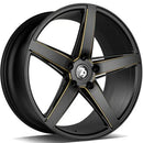 18x8" seventy9 SV-N Alloy Wheels 5x112 ET35 Black Matt Milled Gold — Per Wheel