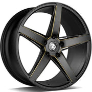 18x8" seventy9 SV-N Alloy Wheels 5x112 ET35 Black Matt Milled Gold — Per Wheel
