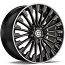 18x8" Carbonado Action Alloy Wheels 5x112 ET45 Black Glossy Lip Polished — Per Wheel