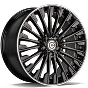 18x8" Carbonado Action Alloy Wheels 5x112 ET45 Black Glossy Lip Polished — Per Wheel