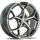 18x8" Carbonado Fancy Alloy Wheels 5x112 ET30 Anthracite Front Polished — Per Wheel