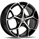 18x8" Carbonado Fancy Alloy Wheels 5x112 ET30 Black Front Polished — Per Wheel