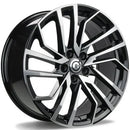 18x8" Carbonado Game Alloy Wheels 5x112 ET35 Black Front Polished — Per Wheel