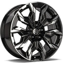 18x8" Carbonado Grand Alloy Wheels 5x112 ET25 Black Front Polished — Per Wheel