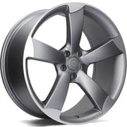 18x8" Carbonado Graphene Alloy Wheels 5x112 ET30 Anthracite Front Polished — Per Wheel