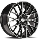 18x8" Carbonado Illusion Alloy Wheels 5x112 ET30 Black Front Polished — Per Wheel