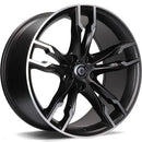 18x8.5" Carbonado Inferno Alloy Wheels 5x112 ET30 Matt Black Front Polished — Per Wheel