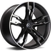 18x8.5" Carbonado Inferno Alloy Wheels 5x112 ET30 Matt Black Front Polished — Per Wheel