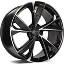 18x8" Carbonado Luxury Alloy Wheels 5x112 ET35 Black Front Polished — Per Wheel