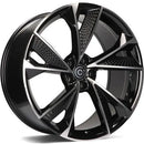 18x8" Carbonado Luxury Alloy Wheels 5x112 ET45 Black Front Polished — Per Wheel