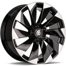 18x8" Carbonado Mask Alloy Wheels 5x112 ET40 Black Front Polished — Per Wheel