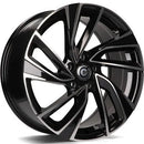 18x8" Carbonado Monaco Alloy Wheels 5x112 ET45 Black Front Polished — Per Wheel