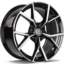 18x8" Carbonado Predator Alloy Wheels 5x112 ET45 Black Front Polished — Per Wheel