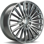 18x8" Carbonado Prestige Alloy Wheels 5x112 ET45 Anthracite Front Polished — Per Wheel