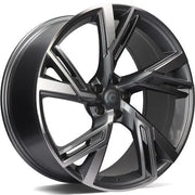 18x8" Carbonado Rich Alloy Wheels 5x112 ET35 Anthracite Front Polished — Per Wheel