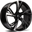 18x8" Carbonado Rich Alloy Wheels 5x112 ET35 Black Front Polished — Per Wheel