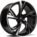 18x8" Carbonado Rich Alloy Wheels 5x112 ET45 Black Front Polished — Per Wheel