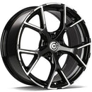 18x8" Carbonado River Alloy Wheels 5x112 ET45 Black Front Polished — Per Wheel