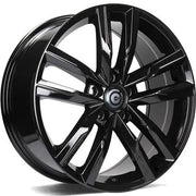 18x8" Carbonado Stuttgart Alloy Wheels 5x112 ET45 Gloss Black — Per Wheel