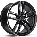 18x8" Carbonado Style Alloy Wheels 5x112 ET35 Matt Black Front Polished — Per Wheel