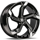 18x8" Carbonado Superstar Alloy Wheels 5x112 ET35 Black Front Polished — Per Wheel
