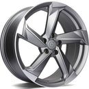 18x8" Carbonado Twist Alloy Wheels 5x112 ET35 Matt Anthracite Front Polished — Per Wheel