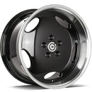 18x8.5" Carbonado Vintage Alloy Wheels 5x112 ET35 Black Gloss Lip Polished — Per Wheel