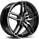 18x8" Carbonado Way Alloy Wheels 5x112 ET45 Black Front Polished — Per Wheel