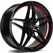 18x8" seventy9 SV-A Alloy Wheels 5x114,3 ET40 BGRIL- Black Glossy Red Inner Lip — Per Wheel