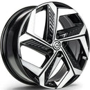 18x7" Carbonado Arctic Alloy Wheels 5x114,3 ET50 Black Front Polished — Per Wheel