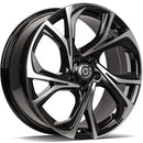 18x8" Carbonado Tokio Alloy Wheels 5x114,3 ET40 Black Front Polished — Per Wheel