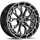 18x8" seventy9 SCF-Z [Flow Formed] Alloy Wheels 5x120 ET33 Black Front Polished — Per Wheel