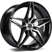 18x9" seventy9 SV-A Alloy Wheels 5x120 ET35 Black Front Polished — Per Wheel