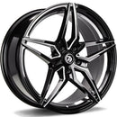 18x8" seventy9 SV-A Alloy Wheels 5x120 ET30 Black Glossy Window Inner Lip — Per Wheel