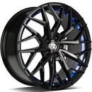 18x8" seventy9 SV-C Alloy Wheels 5x120 ET33 Black Glossy Blue Inner Lip — Per Wheel