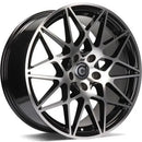 18x8.5" Carbonado Crazy Alloy Wheels 5x120 ET35 Black Front Polished — Per Wheel