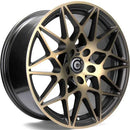 18x8.5" Carbonado Crazy Alloy Wheels 5x120 ET35 Black Glossy Gold Front — Per Wheel