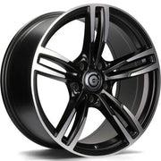 18x8.5" Carbonado Diamond Alloy Wheels 5x120 ET33 Matt Black Front Polished — Per Wheel