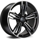 18x8.5" Carbonado Dynamite Alloy Wheels 5x120 ET20 Matt Black Front Polished — Per Wheel
