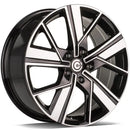 18x8" Carbonado Iron Alloy Wheels 5x120 ET50 Black Front Polished — Per Wheel
